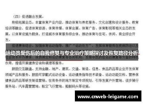 运动员受伤后的自我修复与专业治疗策略探讨及恢复路径分析